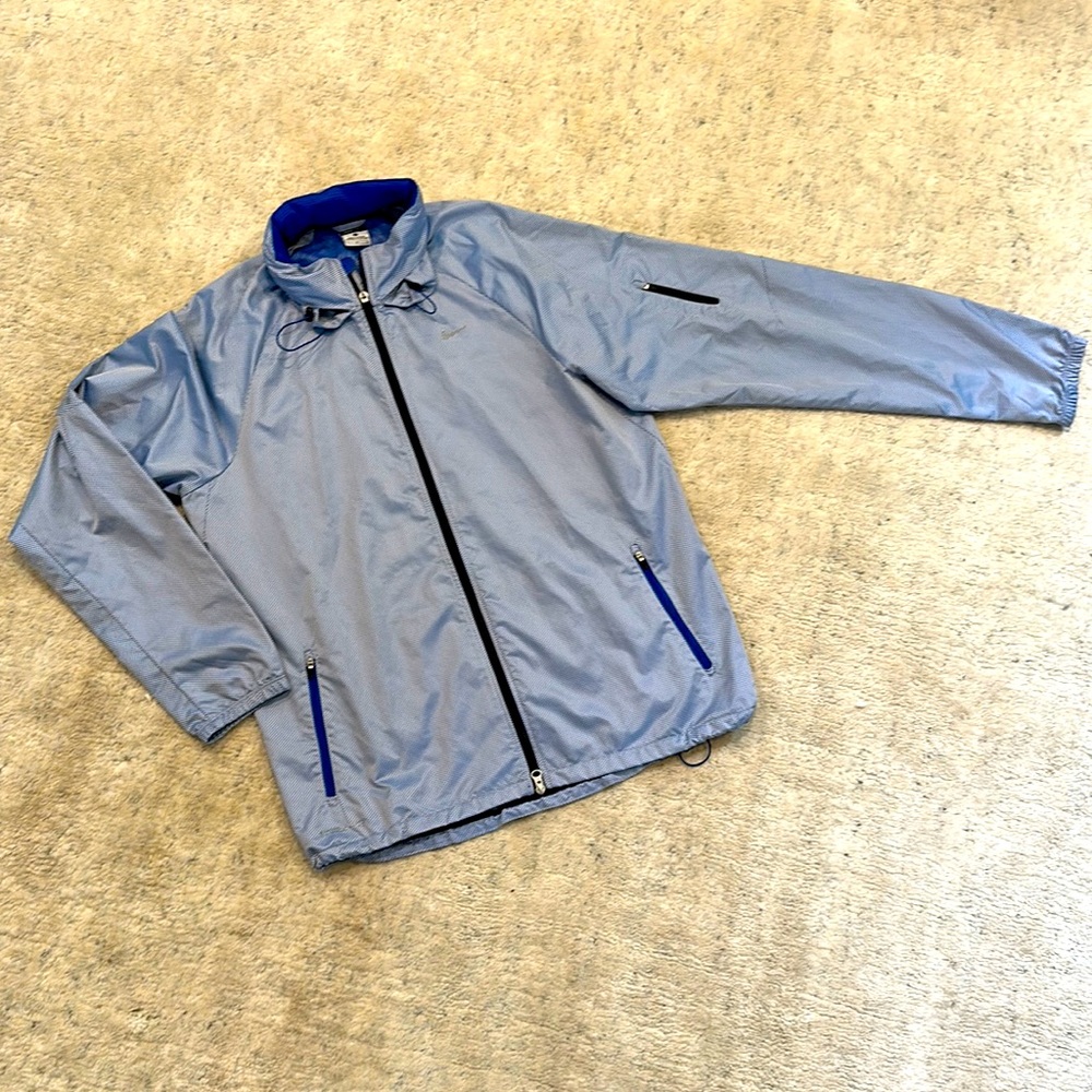 Men’s Nike Windbreaker White & Blue Jacket Size Large